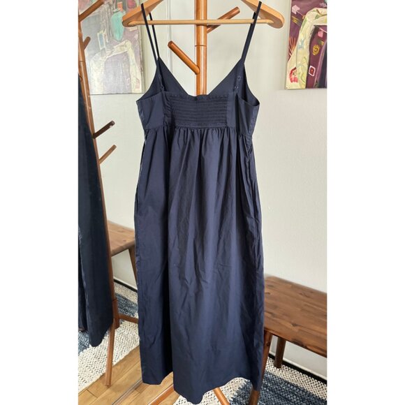Quince - 100% Organic Cotton Sleeveless Maxi Dress in Navy - Picture 4 of 9